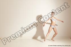 Underwear Gymnastic poses Woman White Moving poses Slim long brown Dynamic poses Academic